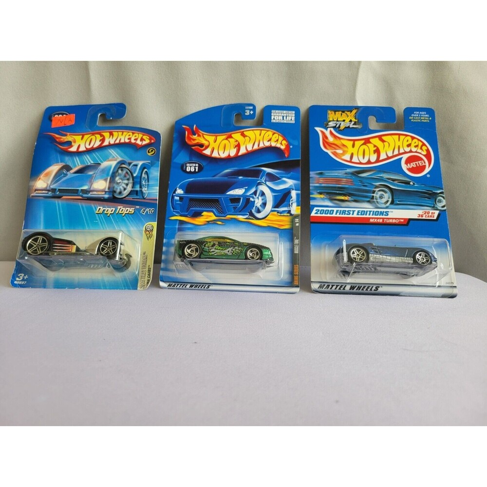 Hot Wheels 2004 Drop Top, 1999 MX48 Turbo & 2000 Anime Series Cars Bundle New - Picture 2 of 14